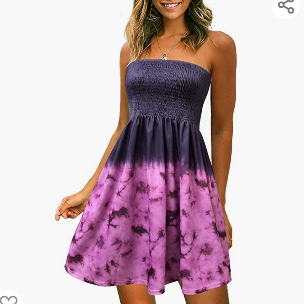 Medium Strapless stretchy  summer dress